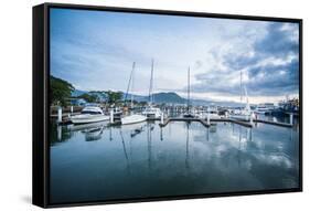 Sailing Harbour of Apia at Sunset, Upolu, Samoa, South Pacific, Pacific-Michael Runkel-Framed Stretched Canvas