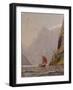 Sailing in a Fjord-Hans Dahl-Framed Giclee Print