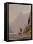 Sailing in a Fjord-Hans Dahl-Framed Stretched Canvas