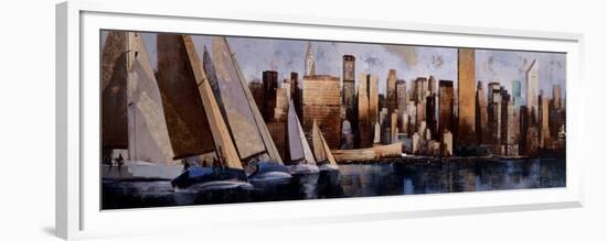 Sailing in Manhattan-Marti Bofarull-Framed Premium Giclee Print