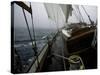 Sailing in Stormy Weather, Ticondergoa Race-Michael Brown-Stretched Canvas