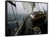 Sailing in Stormy Weather, Ticondergoa Race-Michael Brown-Framed Stretched Canvas