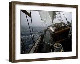 Sailing in Stormy Weather, Ticondergoa Race-Michael Brown-Framed Premium Photographic Print