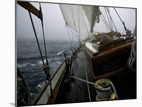 Sailing in Stormy Weather, Ticondergoa Race-Michael Brown-Mounted Premium Photographic Print