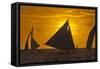 Sailing in the Ocean at Sunset, Boracay Island, Aklan Province, Philippines-Keren Su-Framed Stretched Canvas