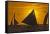 Sailing in the Ocean at Sunset, Boracay Island, Aklan Province, Philippines-Keren Su-Framed Stretched Canvas