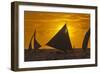 Sailing in the Ocean at Sunset, Boracay Island, Aklan Province, Philippines-Keren Su-Framed Photographic Print