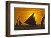 Sailing in the Ocean at Sunset, Boracay Island, Aklan Province, Philippines-Keren Su-Framed Photographic Print