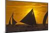 Sailing in the Ocean at Sunset, Boracay Island, Aklan Province, Philippines-Keren Su-Mounted Photographic Print