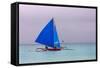 Sailing in the Ocean, Boracay Island, Aklan Province, Philippines-Keren Su-Framed Stretched Canvas