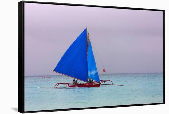 Sailing in the Ocean, Boracay Island, Aklan Province, Philippines-Keren Su-Framed Stretched Canvas