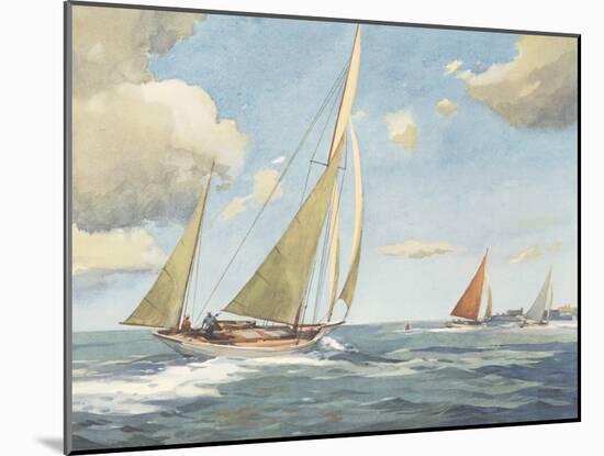 Sailing in the Solent-Frank Sherwin-Mounted Giclee Print