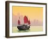 Sailing in Victoria Harbor in Hong Kong.-SeanPavonePhoto-Framed Photographic Print