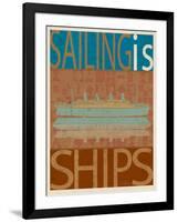 Sailing Is Titanic Model on Brown-Joost Hogervorst-Framed Art Print