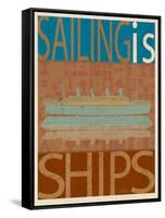 Sailing Is Titanic Model on Brown-Joost Hogervorst-Framed Stretched Canvas