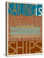 Sailing Is Titanic Model on Brown-Joost Hogervorst-Stretched Canvas