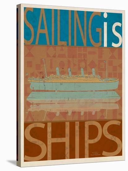 Sailing Is Titanic Model on Brown-Joost Hogervorst-Stretched Canvas