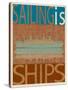 Sailing Is Titanic Model on Brown-Joost Hogervorst-Stretched Canvas