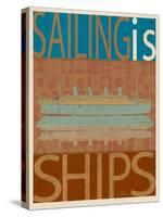 Sailing Is Titanic Model on Brown-Joost Hogervorst-Stretched Canvas