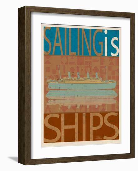 Sailing Is Titanic Model on Brown-Joost Hogervorst-Framed Art Print