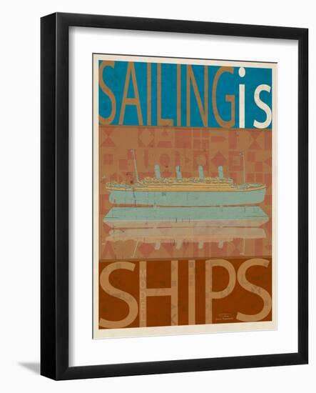 Sailing Is Titanic Model on Brown-Joost Hogervorst-Framed Art Print