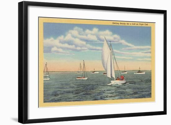 Sailing off Cape Cod, Mass.-null-Framed Art Print