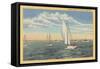 Sailing off Cape Cod, Mass.-null-Framed Stretched Canvas