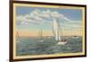 Sailing off Cape Cod, Mass.-null-Framed Art Print