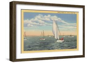 Sailing off Cape Cod, Mass.-null-Framed Art Print