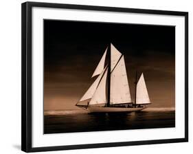 Sailing Off Sepia-Ben Wood-Framed Giclee Print