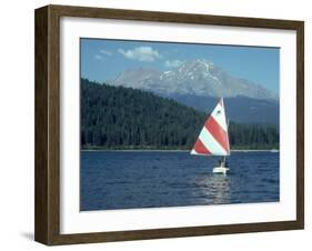 Sailing on Lake Siskiyou, Mt. Shasta, CA-Mark Gibson-Framed Premium Photographic Print