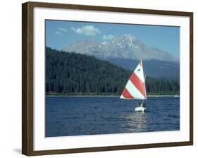 Sailing on Lake Siskiyou, Mt. Shasta, CA-Mark Gibson-Framed Photographic Print