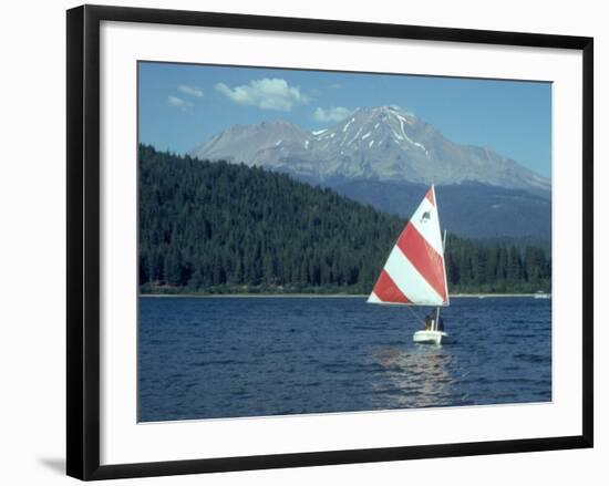 Sailing on Lake Siskiyou, Mt. Shasta, CA-Mark Gibson-Framed Photographic Print