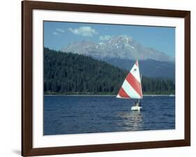 Sailing on Lake Siskiyou, Mt. Shasta, CA-Mark Gibson-Framed Photographic Print