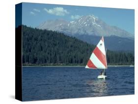 Sailing on Lake Siskiyou, Mt. Shasta, CA-Mark Gibson-Stretched Canvas