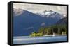 Sailing on Lake Wanaka, Wanaka, Otago, South Island, New Zealand, Pacific-Stuart Black-Framed Stretched Canvas