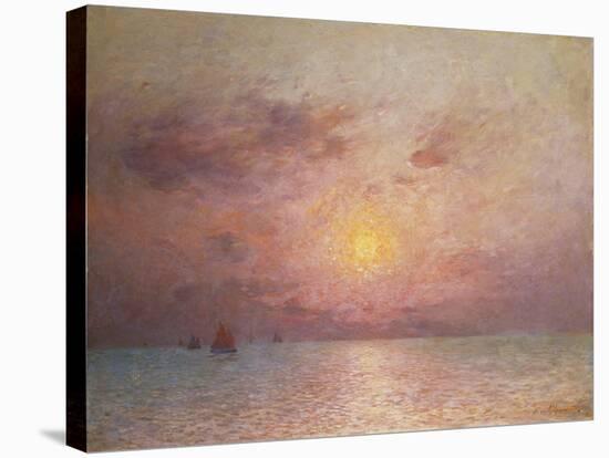 Sailing on the Sea, Evening (Voiliers sur la Mer, Le Soir)-Ferdinand du Puigaudeau-Stretched Canvas