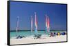 Sailing Rentals, Beach, Castaway Cay, Bahamas, Caribbean-Kymri Wilt-Framed Stretched Canvas