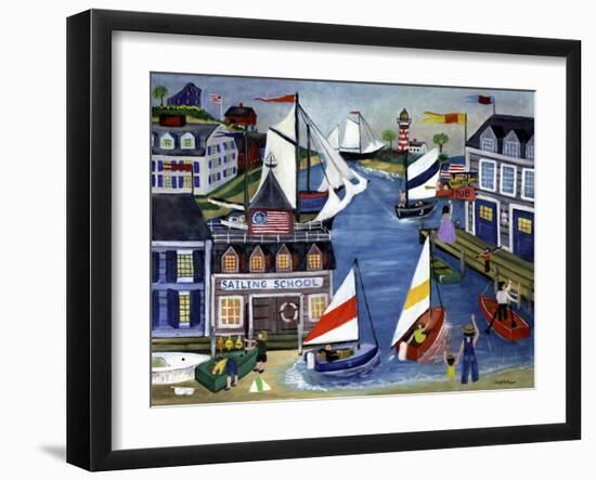 Sailing School Folk Art Cheryl Bartley-Cheryl Bartley-Framed Giclee Print