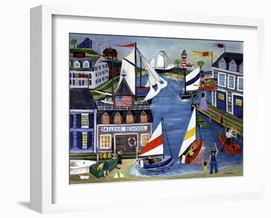 Sailing School Folk Art Cheryl Bartley-Cheryl Bartley-Framed Giclee Print