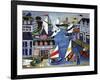 Sailing School Folk Art Cheryl Bartley-Cheryl Bartley-Framed Giclee Print