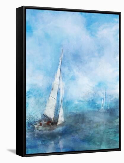 Sailing Sea 1-Ken Roko-Framed Stretched Canvas