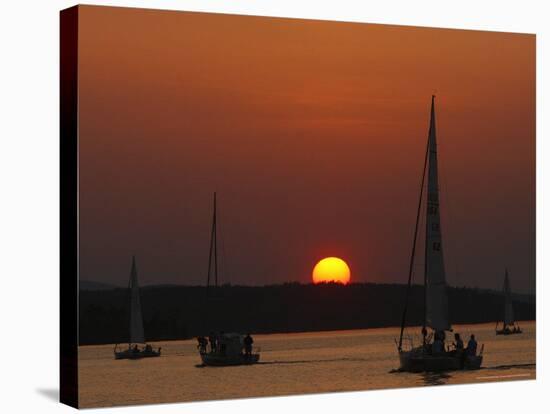 Sailing Season Begins, Gilford, New Hampshire-Jim Cole-Stretched Canvas