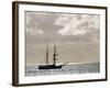 Sailing Ship Anchored in Front of Hanga Roa, Easter Island's Main Settlement-John Warburton-lee-Framed Photographic Print