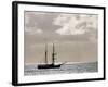 Sailing Ship Anchored in Front of Hanga Roa, Easter Island's Main Settlement-John Warburton-lee-Framed Photographic Print