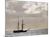 Sailing Ship Anchored in Front of Hanga Roa, Easter Island's Main Settlement-John Warburton-lee-Mounted Photographic Print