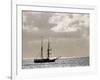 Sailing Ship Anchored in Front of Hanga Roa, Easter Island's Main Settlement-John Warburton-lee-Framed Photographic Print