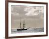 Sailing Ship Anchored in Front of Hanga Roa, Easter Island's Main Settlement-John Warburton-lee-Framed Photographic Print