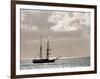 Sailing Ship Anchored in Front of Hanga Roa, Easter Island's Main Settlement-John Warburton-lee-Framed Photographic Print