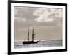 Sailing Ship Anchored in Front of Hanga Roa, Easter Island's Main Settlement-John Warburton-lee-Framed Photographic Print